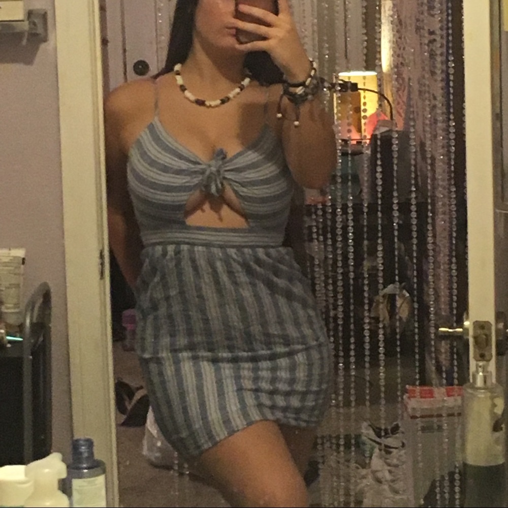 Blue tight dress